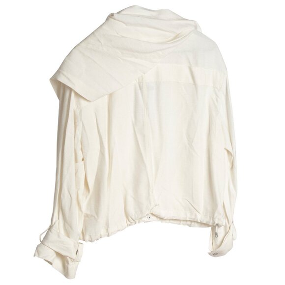 3.1 Phillip Lim (NYC) Ivory Crash Weave Weave Linen Scarf Panel Jacket : XS / S - Picture 2 of 3